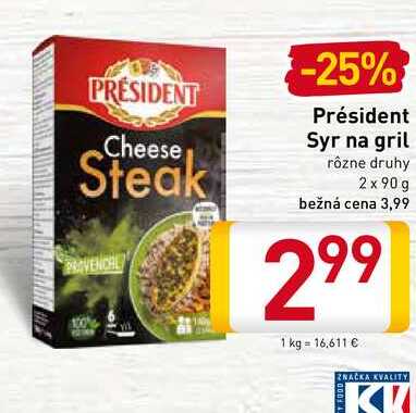 PRÉSIDENT Cheese Steak  2x90 g