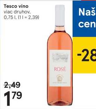 Tesco víno, 0,75 l
