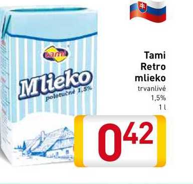 Tami Retro mlieko 1 l