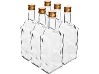 Browin Sklenená fľaša Monaster s uzáverom 500 ml, 6 ks